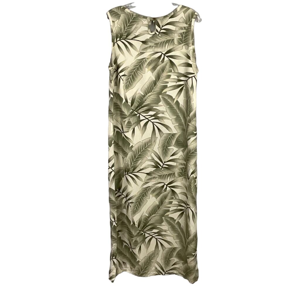 Caribbean Joe Maxi Dress Sheath Column Hawaiian Shirt Jacket Large Fern Tropical - Picture 2 of 15